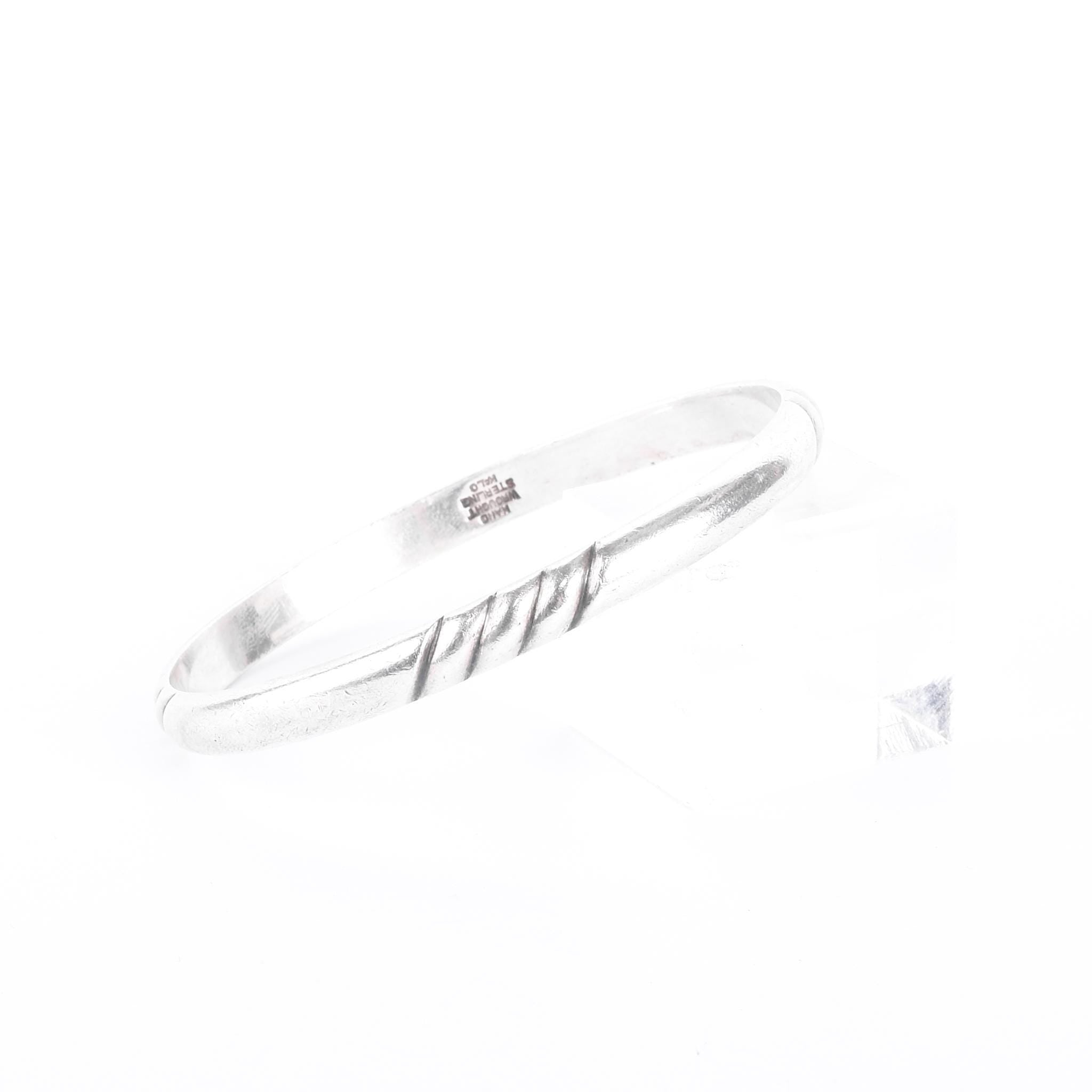 Sterling Silver Kalo Arts & Crafts Hand-Wrought Bangle Bracelet