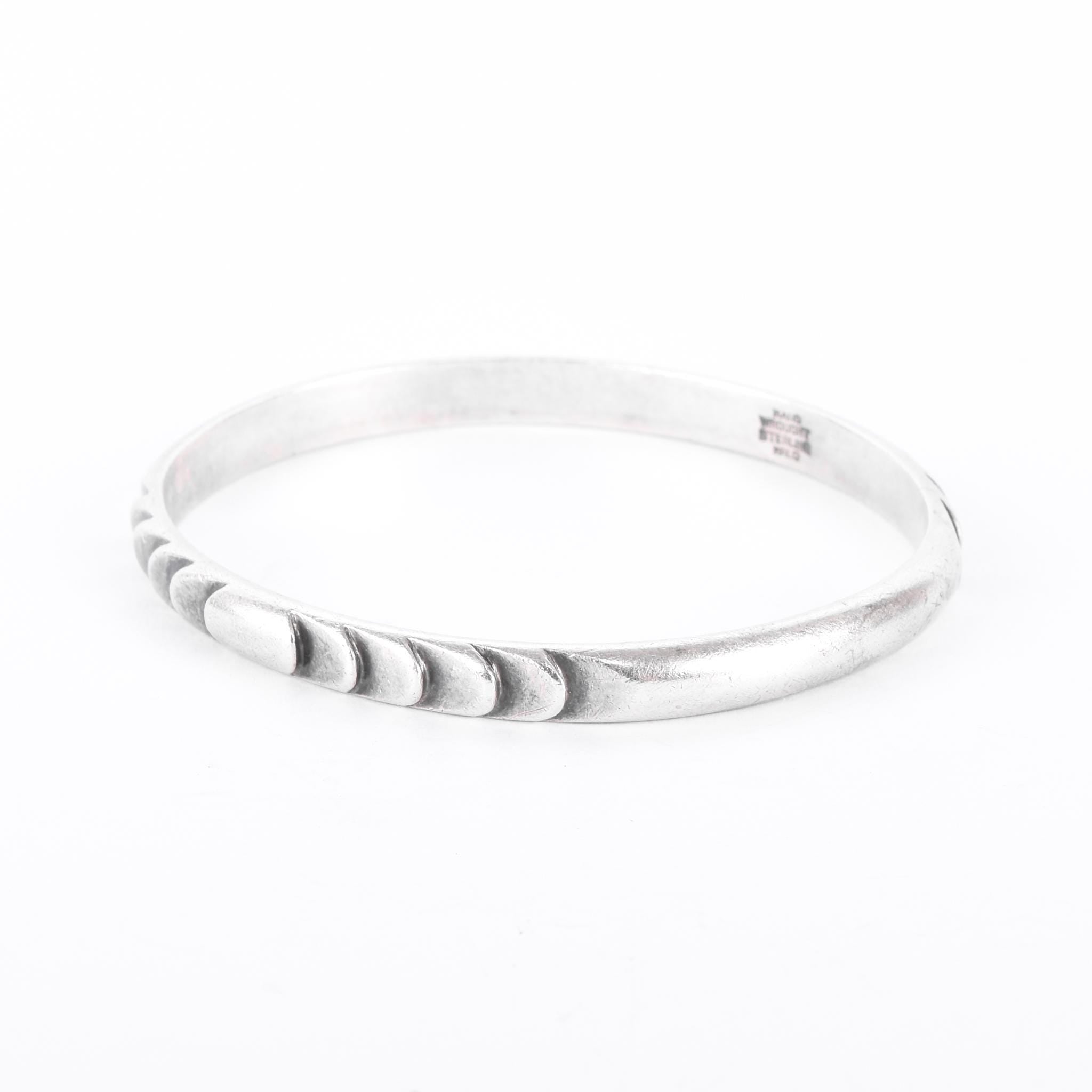Sterling Silver Kalo Arts & Crafts Hand-Wrought Bangle Bracelet