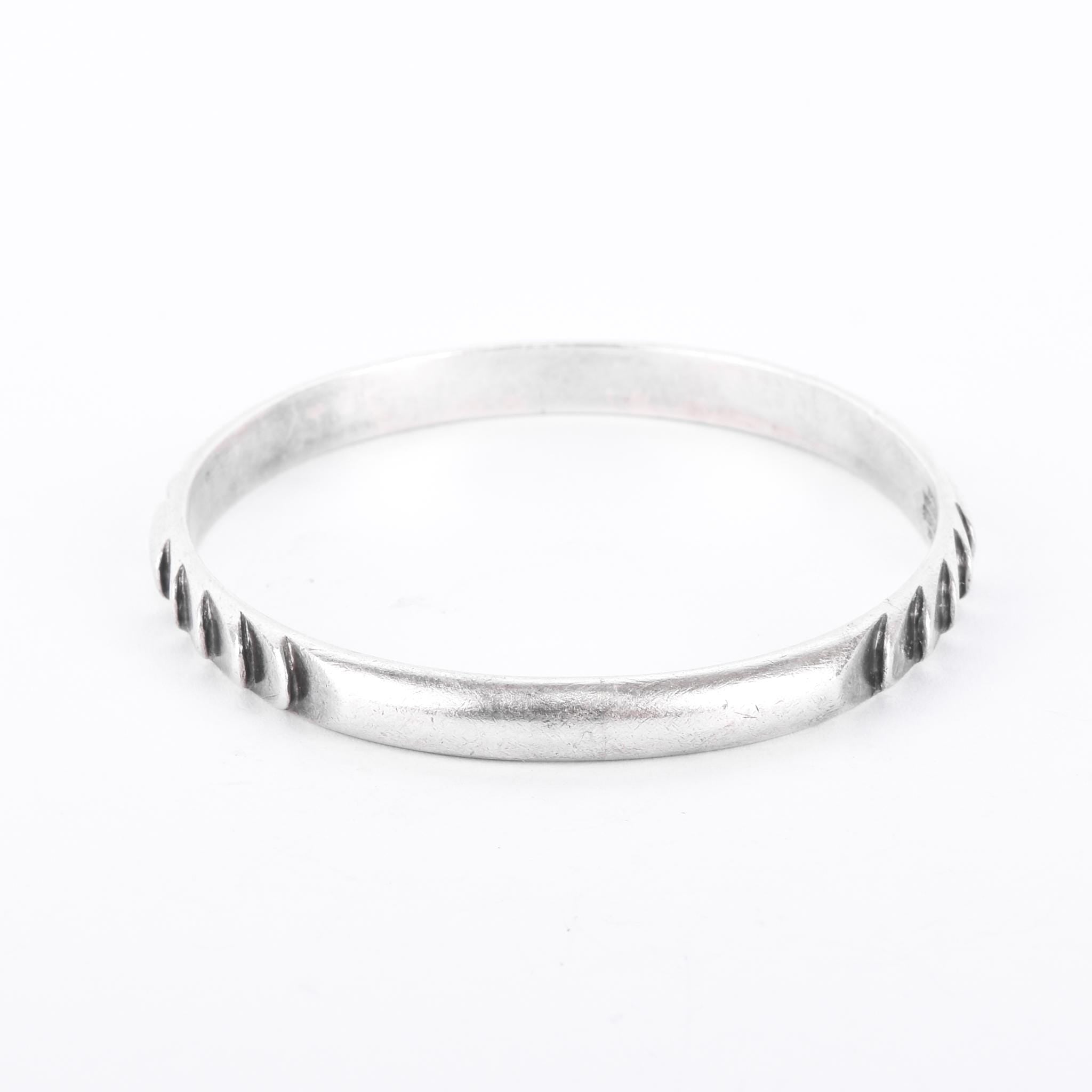 Sterling Silver Kalo Arts & Crafts Hand-Wrought Bangle Bracelet