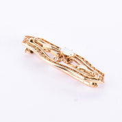 14K Gold & Opal Art Nouveau Filigree Bar Pin