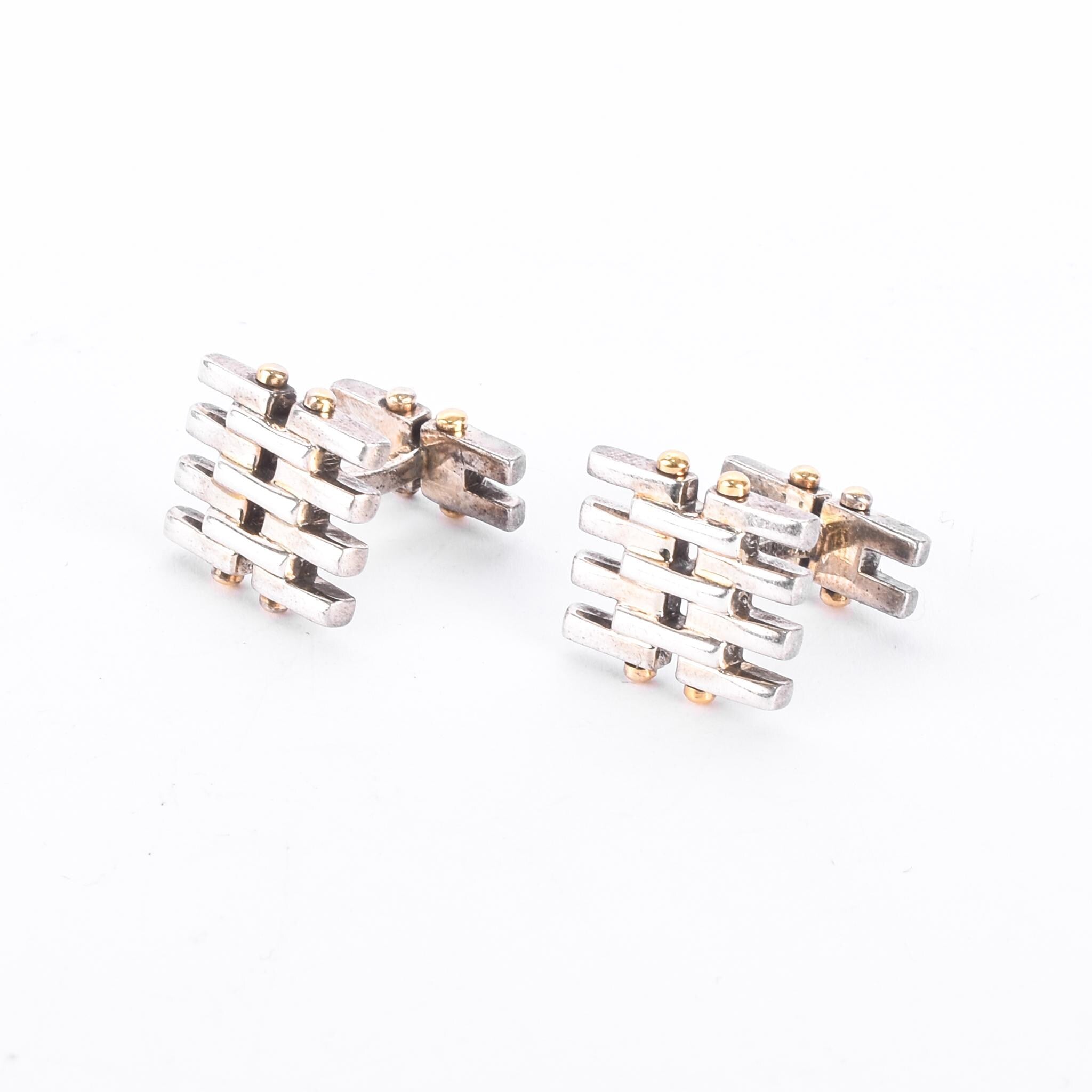 Tiffany & Co. 18K Gold and Sterling Silver Gatelink Cuff Links
