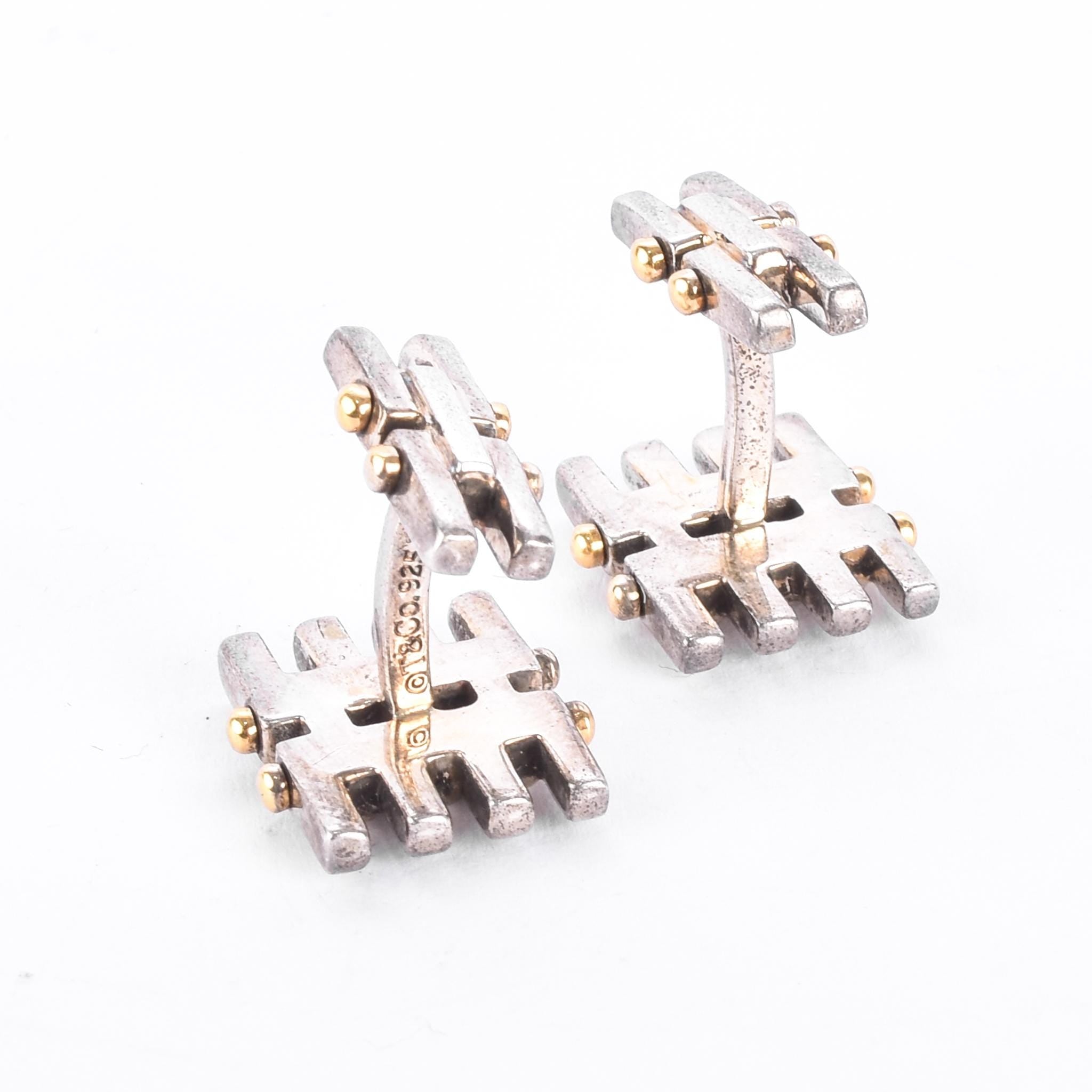 Tiffany & Co. 18K Gold and Sterling Silver Gatelink Cuff Links