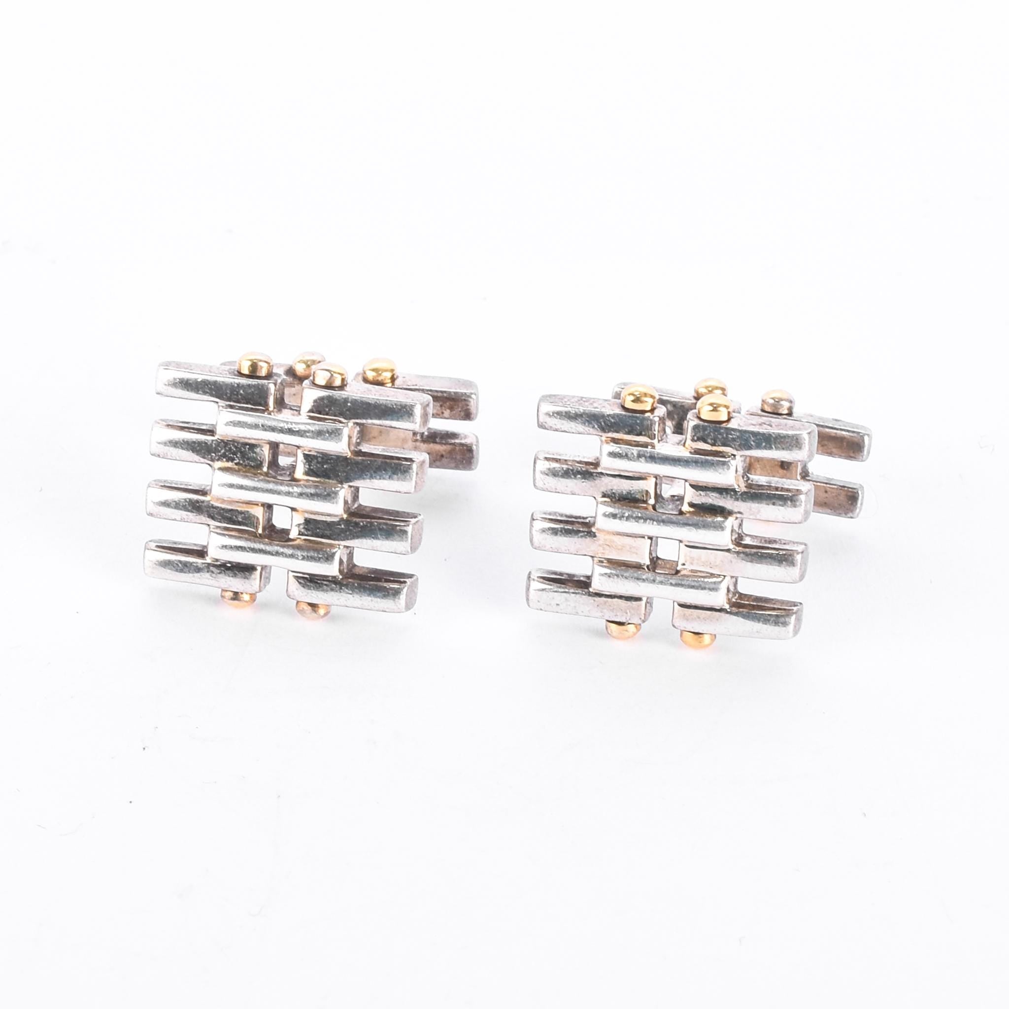 Tiffany & Co. 18K Gold and Sterling Silver Gatelink Cuff Links