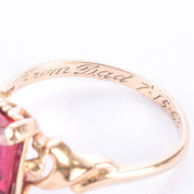 1960's 14K Gold Emerald Cut Ruby Ring