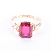 1960's 14K Gold Emerald Cut Ruby Ring