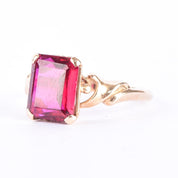 1960's 14K Gold Emerald Cut Ruby Ring