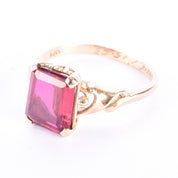 1960's 14K Gold Emerald Cut Ruby Ring
