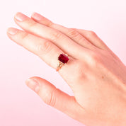 1960's 14K Gold Emerald Cut Ruby Ring