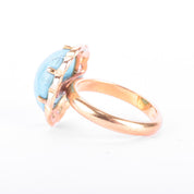 18K Gold Turquoise Cabochon Statement Ring