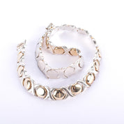 Sterling Silver & Gold Vermeil Italian "Hugs and Kisses" Collar Necklace