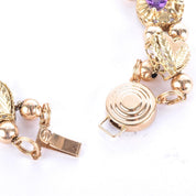 10K Gold Multi-Gemstone Slide Charm Bracelet