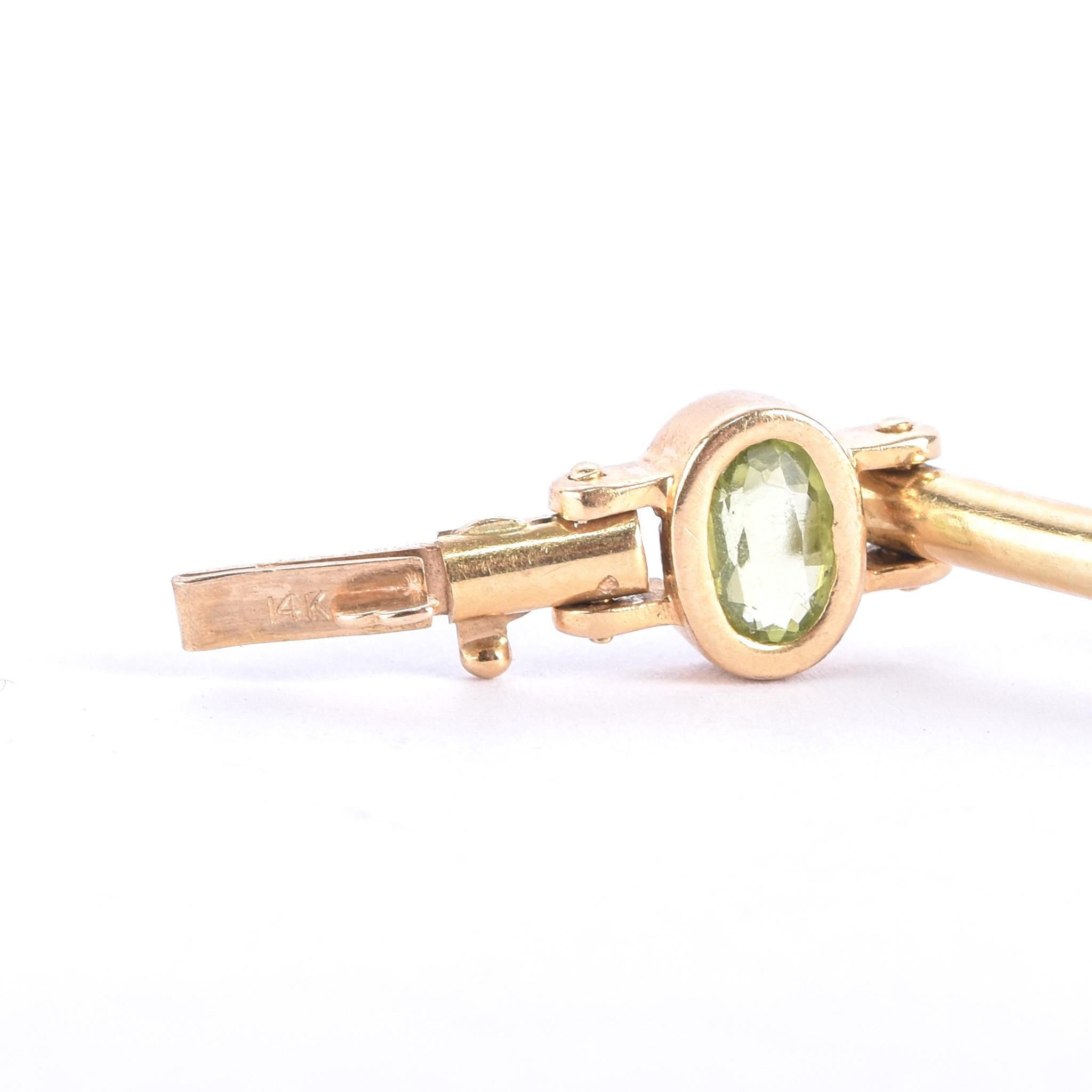 14K Gold Multi-Gemstone Station Link Bracelet