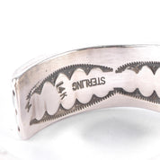 Navajo Orville Tsinnie Sterling Silver & 14K Gold Lapis Lazuli Cuff Bracelet