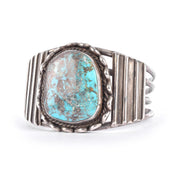 Sterling Silver & Natural Turquoise Navajo Cuff Bracelet,