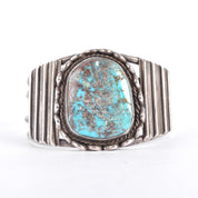 Sterling Silver & Natural Turquoise Navajo Cuff Bracelet,