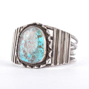 Sterling Silver & Natural Turquoise Navajo Cuff Bracelet,