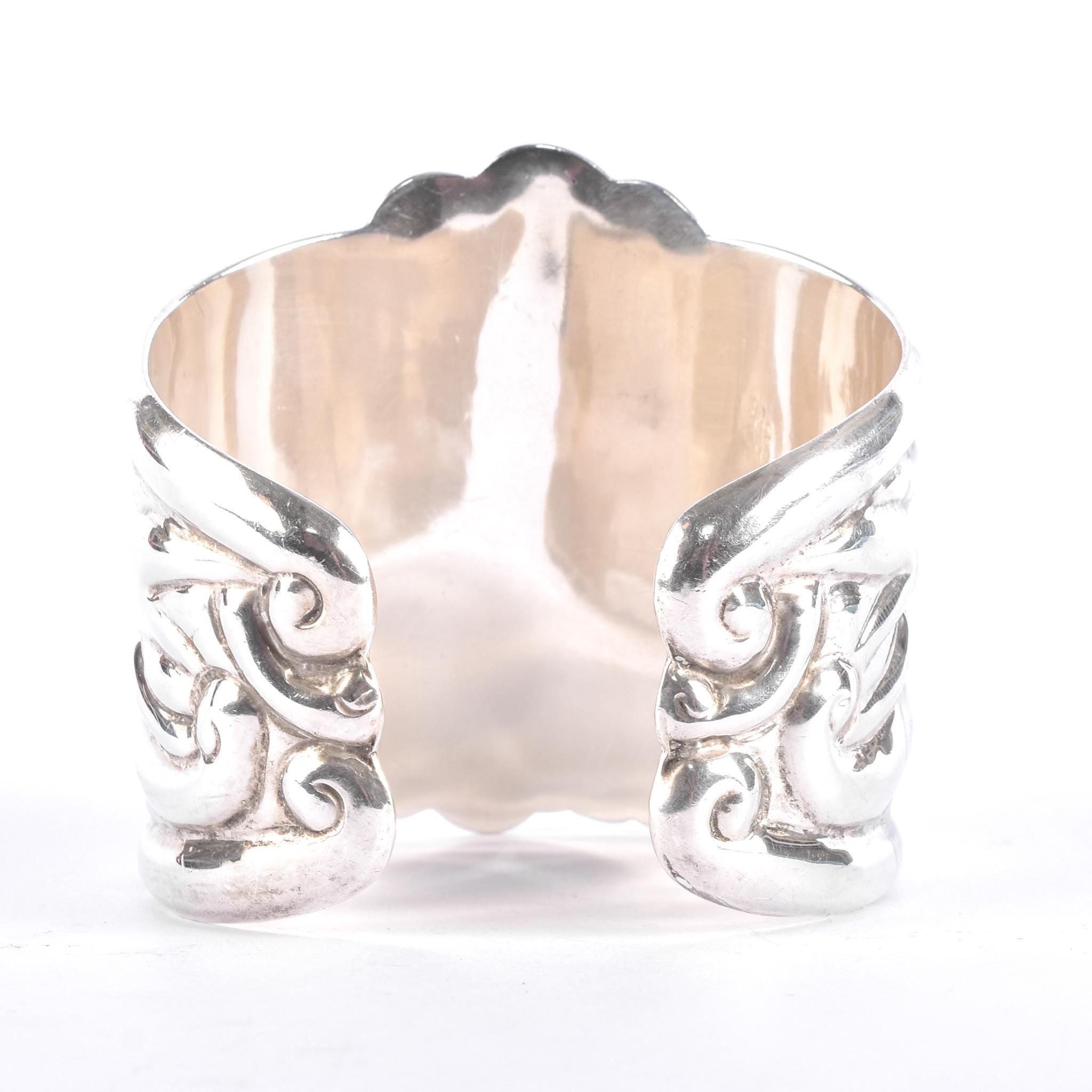 Taxco Sterling Silver Swirl Modernist Cuff Bracelet