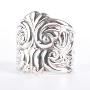 Taxco Sterling Silver Swirl Modernist Cuff Bracelet