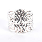 Taxco Sterling Silver Swirl Modernist Cuff Bracelet