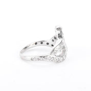 14K White Gold Pavé Diamond Loop Knot Ring