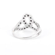 14K White Gold Pavé Diamond Loop Knot Ring