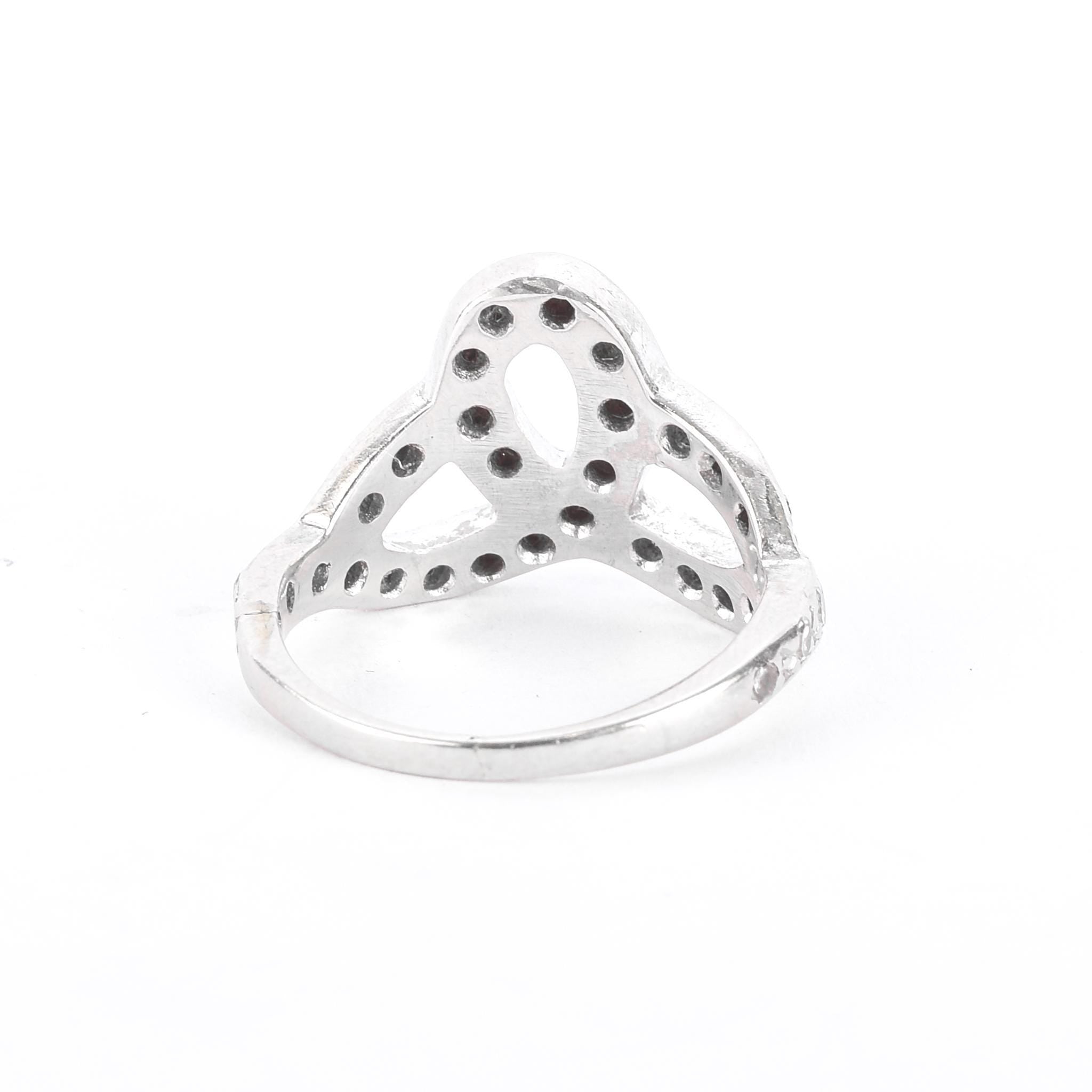 14K White Gold Pavé Diamond Loop Knot Ring