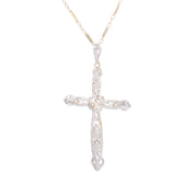 Art Deco Platinum, 18K Gold, & Diamond Cross Pendant