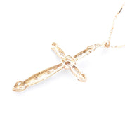 Art Deco Platinum, 18K Gold, & Diamond Cross Pendant
