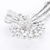 Platinum 3.70 TCW Natural Diamond Art Deco Ribbon Spray Pendant/Brooch