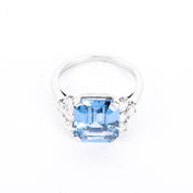 Platinum Natural Diamond & Spinel Cocktail Ring