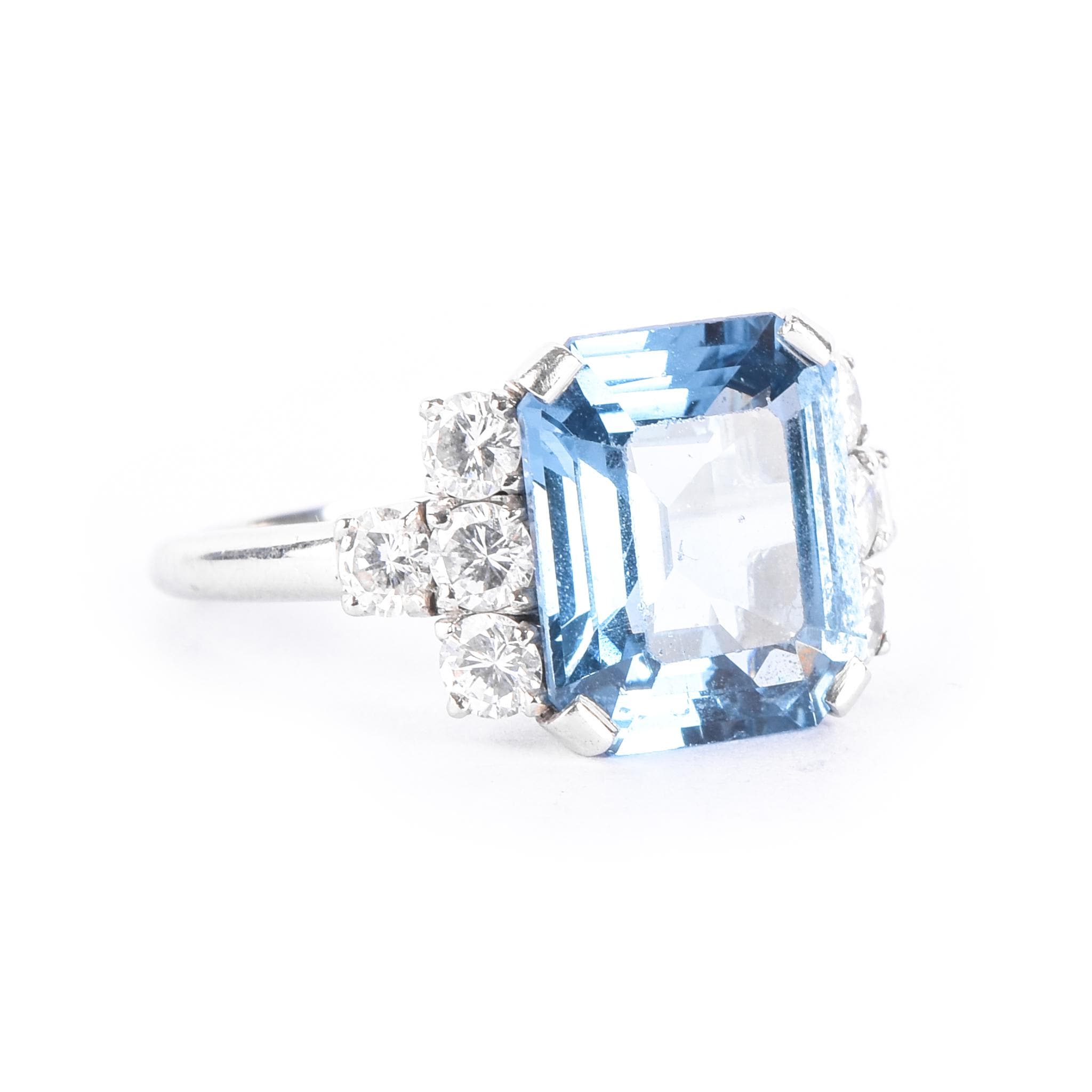 Platinum Natural Diamond & Spinel Cocktail Ring