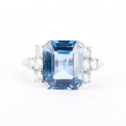 Platinum Natural Diamond & Spinel Cocktail Ring