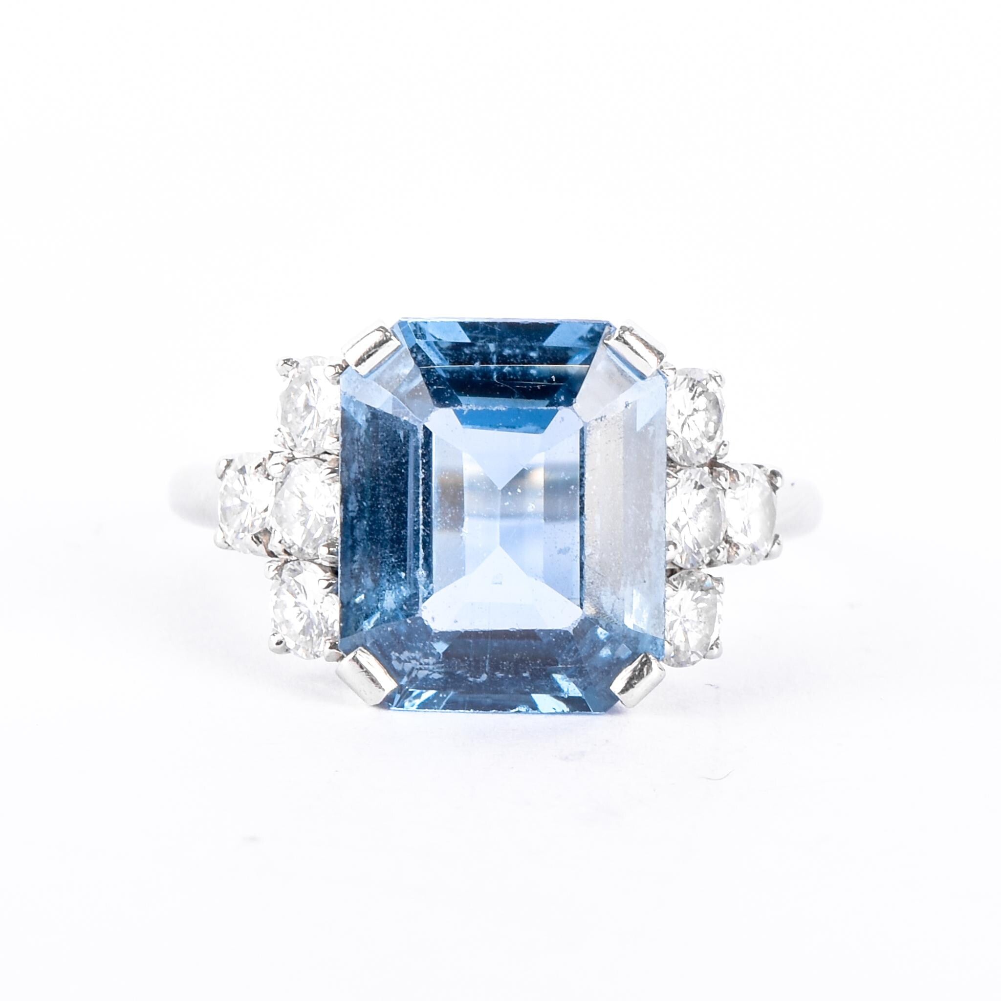 Platinum Natural Diamond & Spinel Cocktail Ring