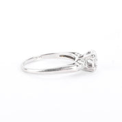 Mid-Century 14K White Gold and Natural Diamond Engagement Ring