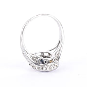 Platinum 2.14 CT Natural Sapphire & Diamonds Halo Ring
