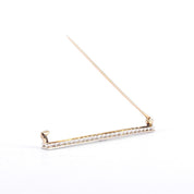 14K White Gold & Blue Spinel Art Deco Filigree Bar Pin