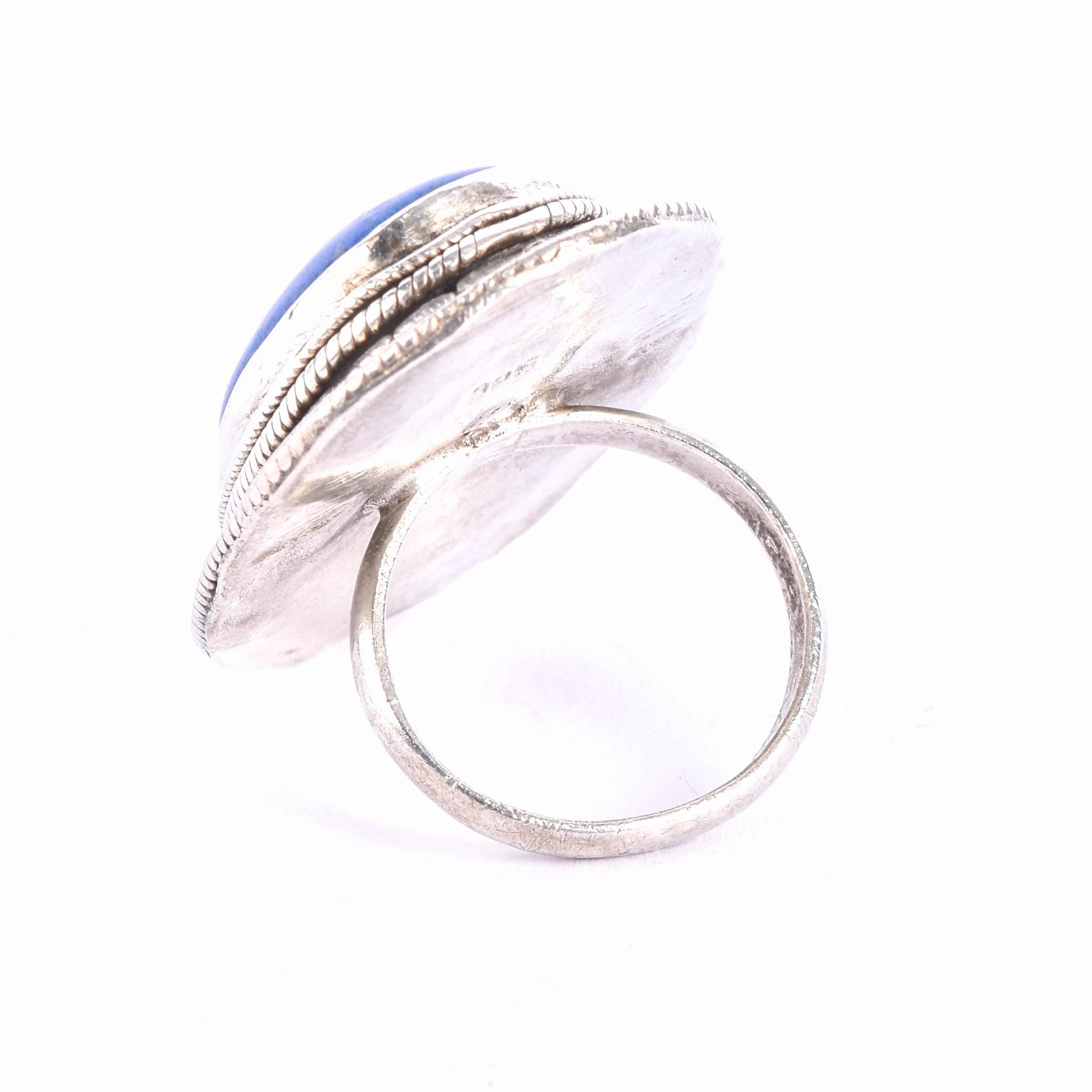 Native Sterling Silver & Lapis Lazuli Statement Ring
