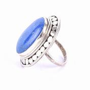 Native Sterling Silver & Lapis Lazuli Statement Ring