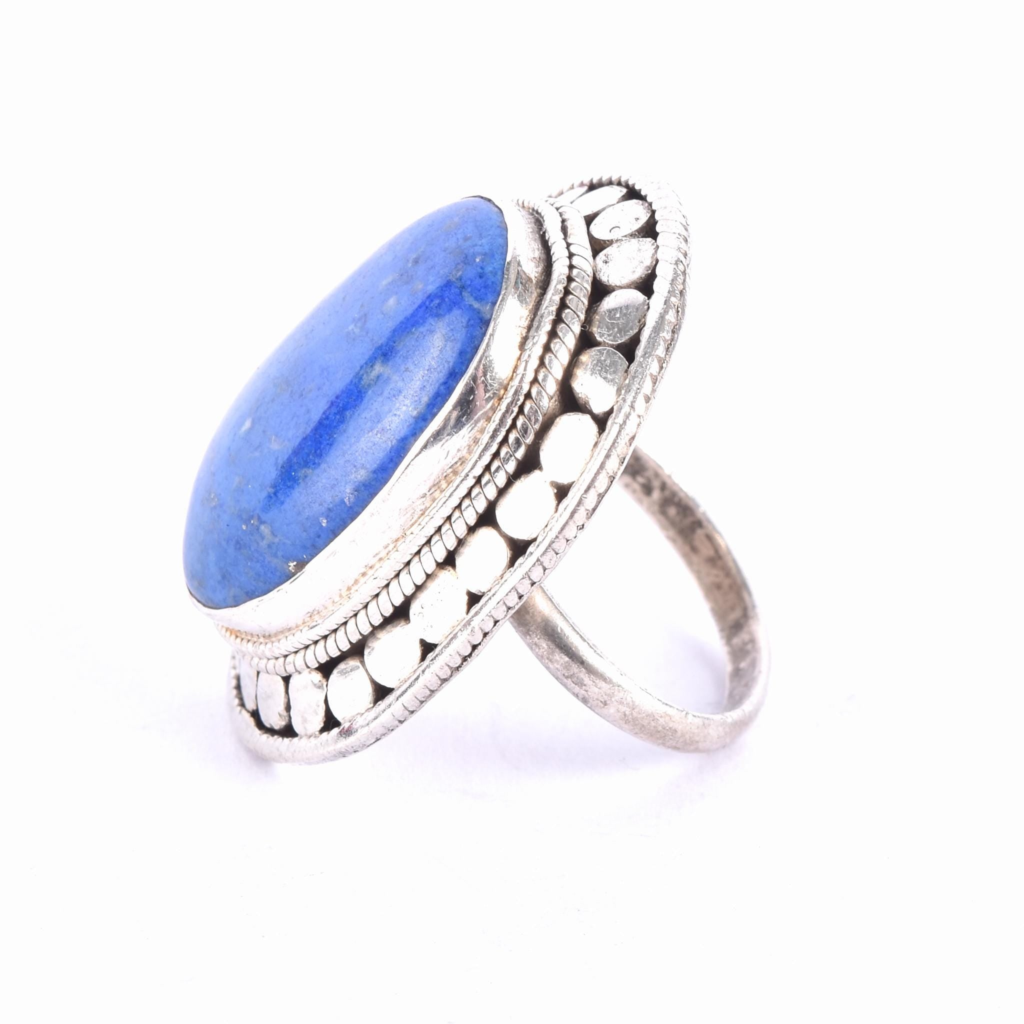 Native Sterling Silver & Lapis Lazuli Statement Ring