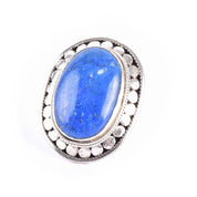 Native Sterling Silver & Lapis Lazuli Statement Ring