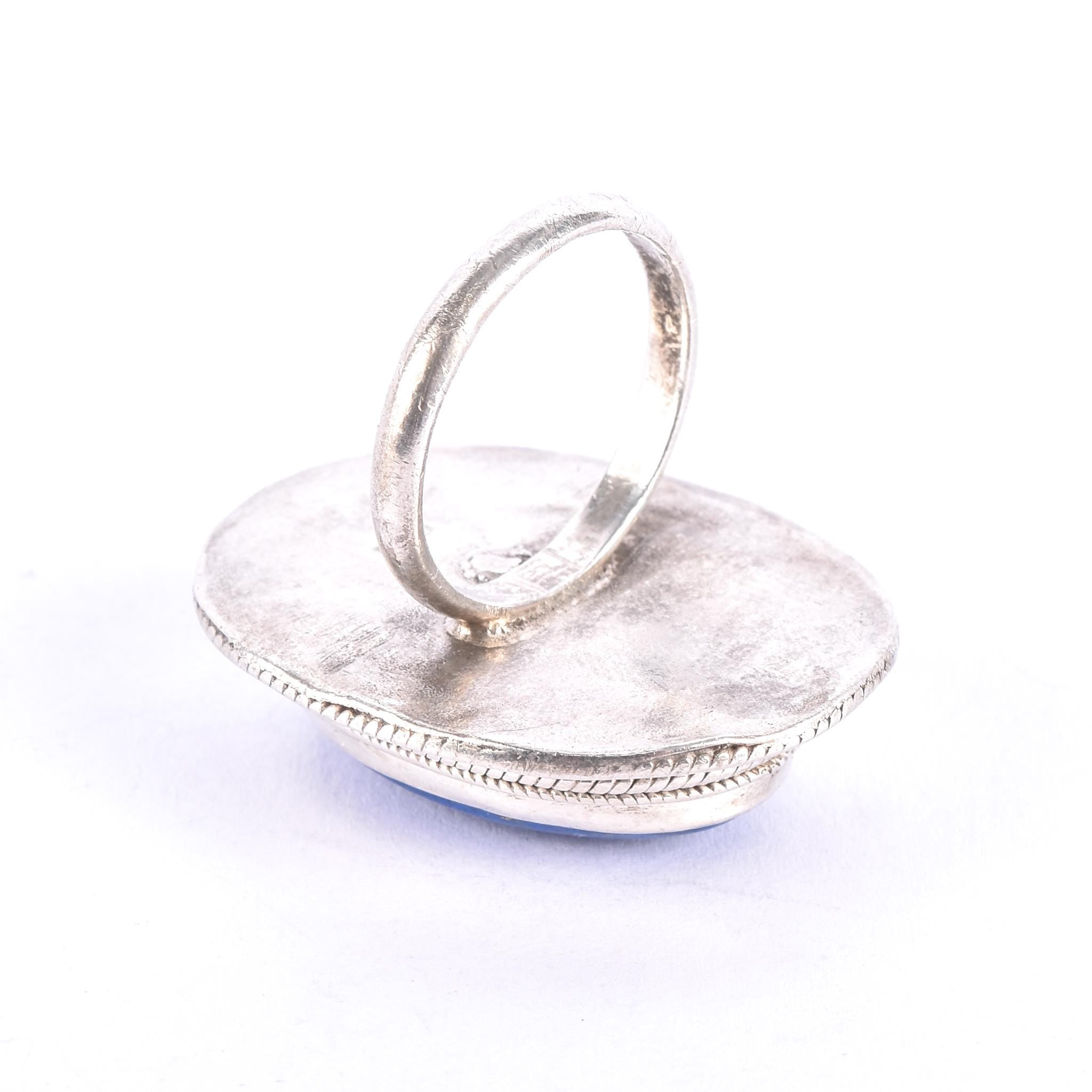 Native Sterling Silver & Lapis Lazuli Statement Ring