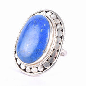 Native Sterling Silver & Lapis Lazuli Statement Ring