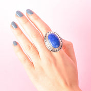 Native Sterling Silver & Lapis Lazuli Statement Ring