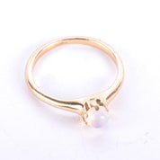 14K Gold & Opal Cabochon Solitaire Ring