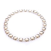 Sterling Silver & Gold Vermeil Italian "Hugs and Kisses" Collar Necklace