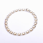 Sterling Silver & Gold Vermeil Italian "Hugs and Kisses" Collar Necklace