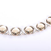 Sterling Silver & Gold Vermeil Italian "Hugs and Kisses" Collar Necklace