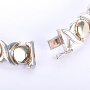 Sterling Silver & Gold Vermeil Italian "Hugs and Kisses" Collar Necklace