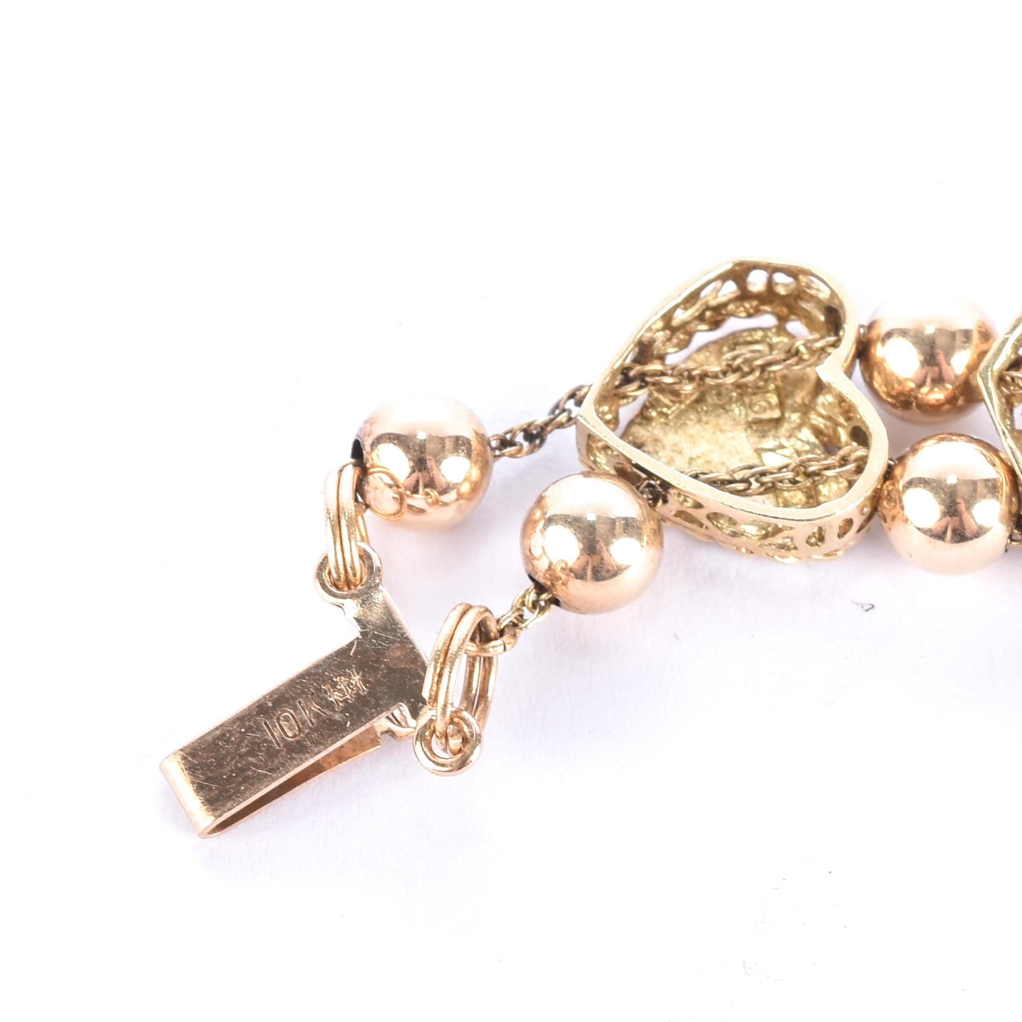 10K Gold Multi-Gemstone Slide Charm Bracelet