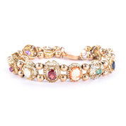 10K Gold Multi-Gemstone Slide Charm Bracelet